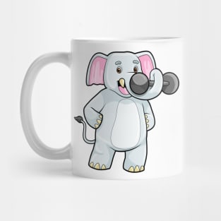 Elephant at Strenght training with Dumbbell Mug